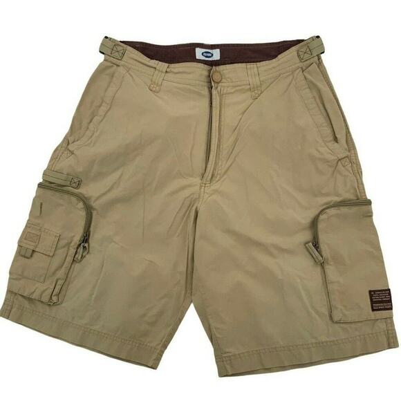 Old Navy Shorts Men Size 34 Outdoor Hiking Button Belted Zip Multi Pockets Cargo - Picture 3 of 11